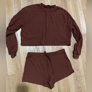 Pajama set brown 2 piece